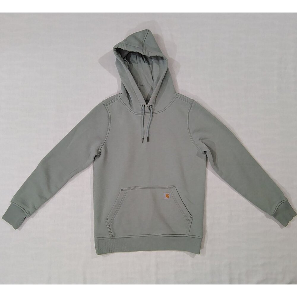 Carhartt Hoodie Sweatshirt Womens Size Small 4-6 Pullover Relaxed Fit Gray Green - Picture 3 of 15